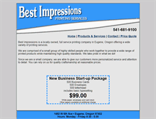 Tablet Screenshot of bestimpressionsprinting.com